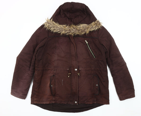 Womens UK Size 18 Dorothy Perkins Brown Parka Coat