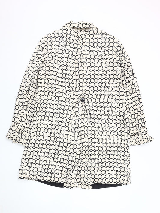 Debenhams Women's Black and White Overcoat, Size 10