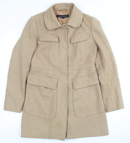 Womens UK Size 4 French Connection Beige Overcoat