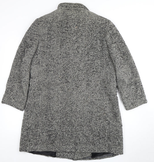 Basler Womens Grey Herringbone Overcoat Size 14