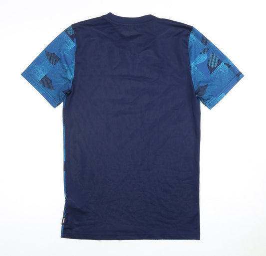 Nike Men's Blue Geometric S Slim Fit Sports T-Shirt