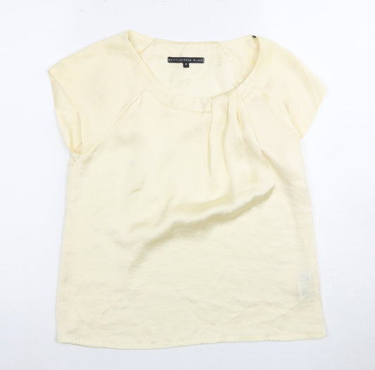 Womens UK Size 8 Betty Jackson Black Beige Basic Blouse