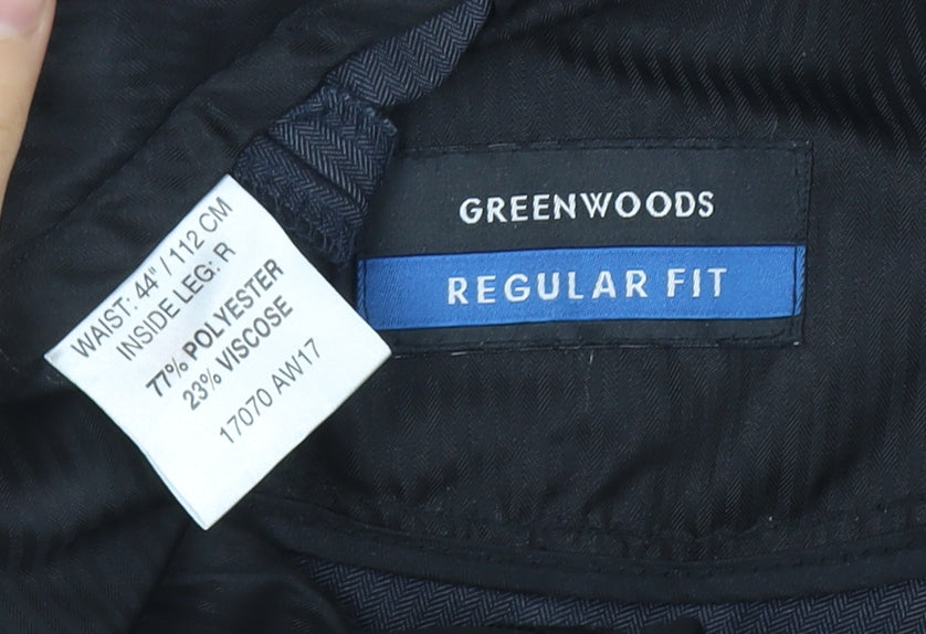 Greenwoods Men's Black Regular Fit Dress Pants