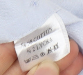 Mens UK Collar Size 15.5 Benetti Smart Blue Dress Shirt