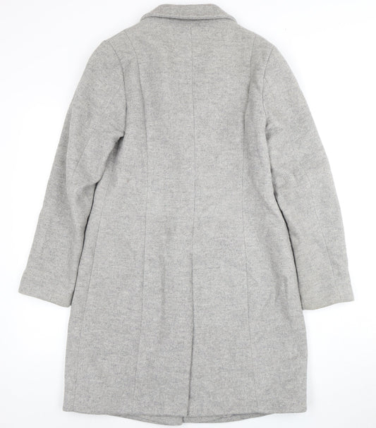 s.Oliver Women's Grey Wool Blend Long Overcoat Size 12