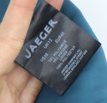Womens UK Size 12 Jaeger Blue Lace Blouse