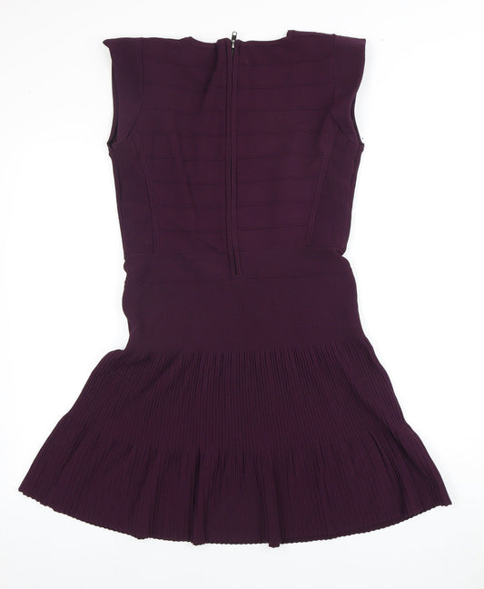French Connection Women's Purple Sleeveless Dress Size 16