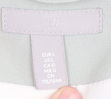 H&M Women's Green Regular Blazer, L, Notch Lapel