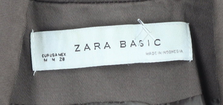 Zara Womens Brown Blazer UK 12 Regular Fit Lined