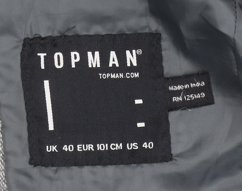 Mens UK Size 40 Topman Regular Grey Suit Jacket