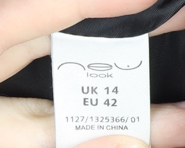 Womens UK Size 14 New Look Black Overcoat