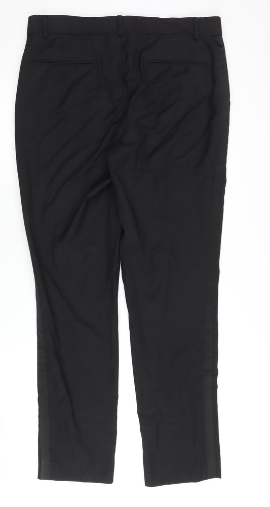 ASOS Men's Black Trousers, Size 34, Straight Leg