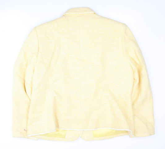 Windsmoor Women's Yellow Blazer, Size 16, Woven, Lined, Good Condition