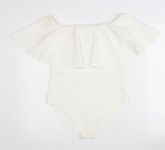 Womens UK Size 12 Quiz One-Piece Ivory Bodysuit