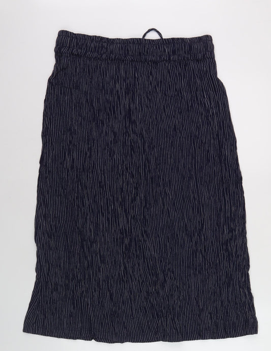 Isle Collection Women Navy Striped A-Line Skirt Size 14