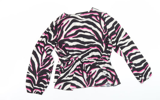 Quiz Women’s Zebra Wrap Blouse Multicoloured Size 12