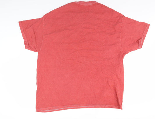 Marvel Red Christmas Men's T-Shirt L Short Sleeve