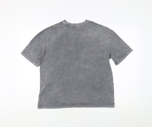 Womens UK Size 2XS Zara Grey Basic T-Shirt