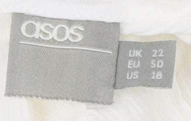 Womens UK Size 22 ASOS White Camisole Tank