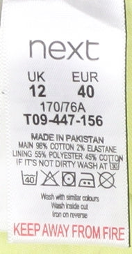 Next Women's Yellow Cotton Eyelet Shorts UK 12