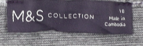 Womens UK Size 18 Marks and Spencer Grey Basic T-Shirt