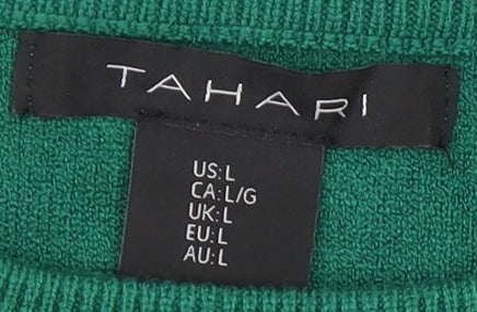 Womens UK Size L Tahari Green Pullover Jumper