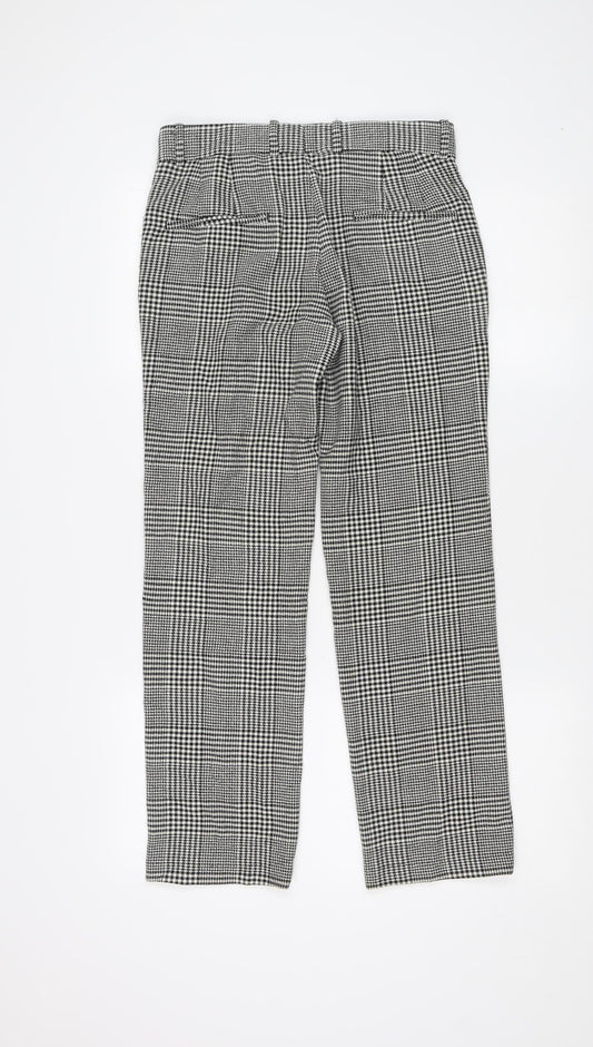 Zara Woman Black XS Trousers in Houndstooth