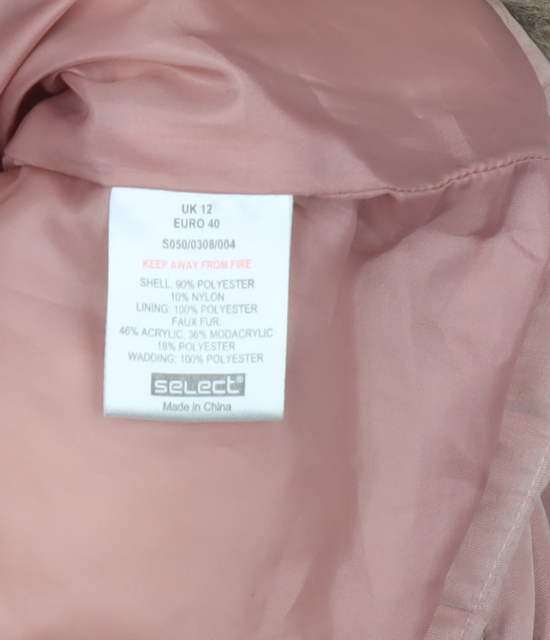 Womens UK Size 12 Select Pink Puffer Jacket