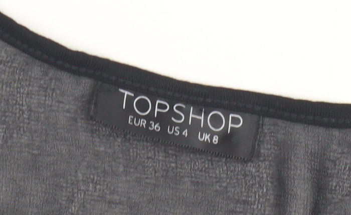 Womens UK Size 8 Topshop Black Basic Tank