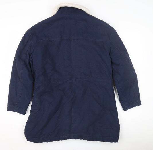 Womens UK Size 10 Marks and Spencer Blue Parka Coat
