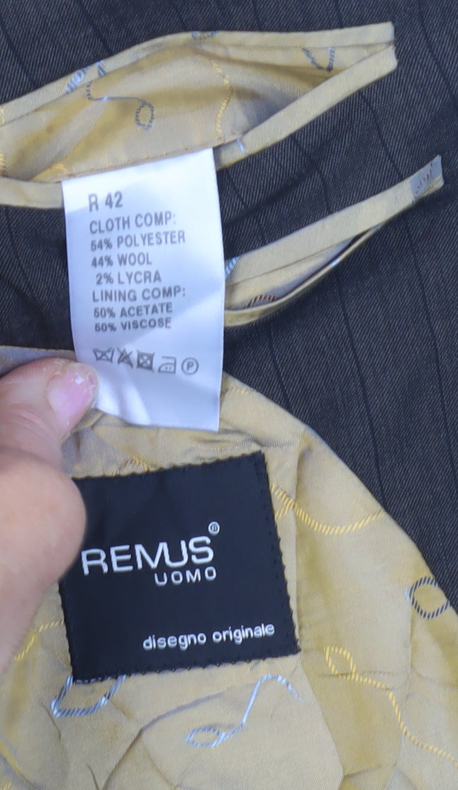 Mens UK Size 42 Remus Uomo Regular Brown Suit Jacket
