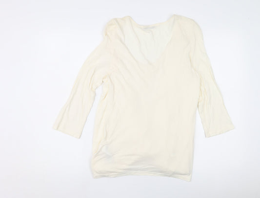 Womens UK Size M Oasis Ivory Wrap Blouse