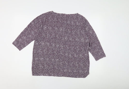 Jaeger Women's Animal Print 3/4 Sleeve Top M