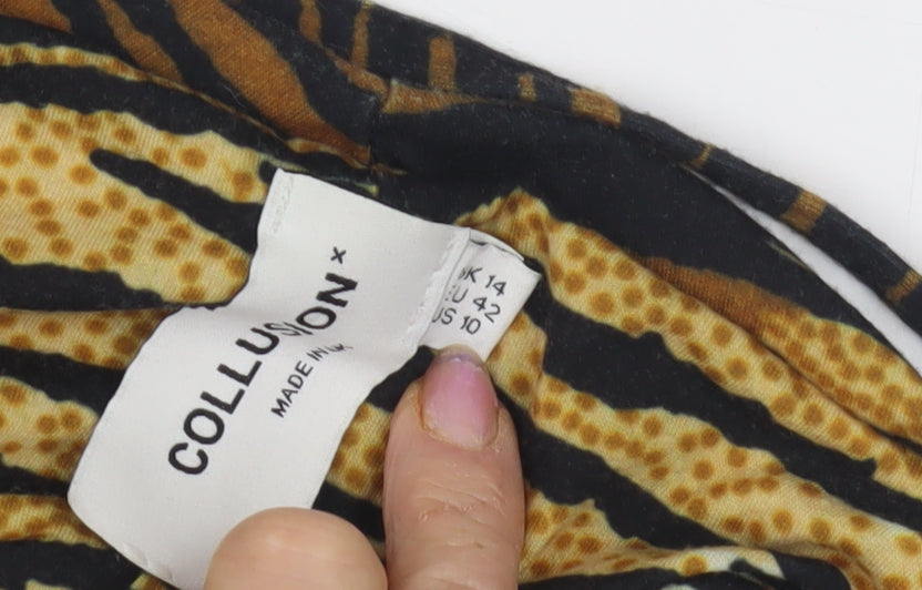 Collusion Women's Multicoloured Animal Print Dress