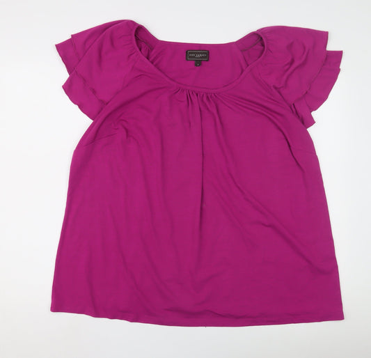 Womens UK Size 2 Ann Harvey Purple Basic Blouse