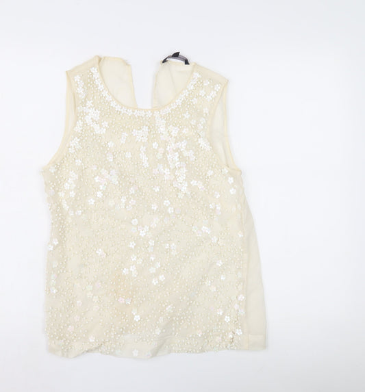 Womens UK Size 10 French Connection Ivory Basic Blouse