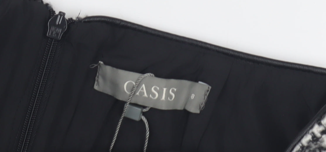 Oasis Women’s Grey Check Pencil Skirt Size 8