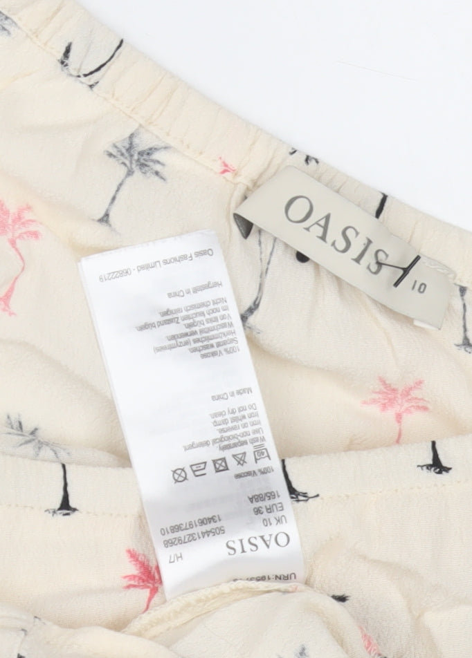 Womens UK Size 10 Oasis Ivory Off the Shoulder Blouse
