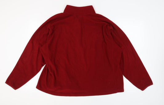 Mens UK Size 2XL Champion Red Henley Sweatshirt