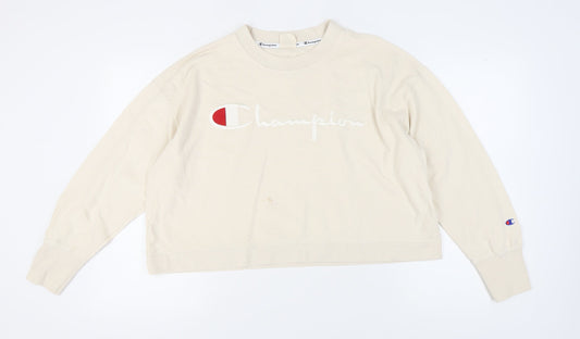 Womens UK Size XS Champion Beige Pullover Sweatshirt