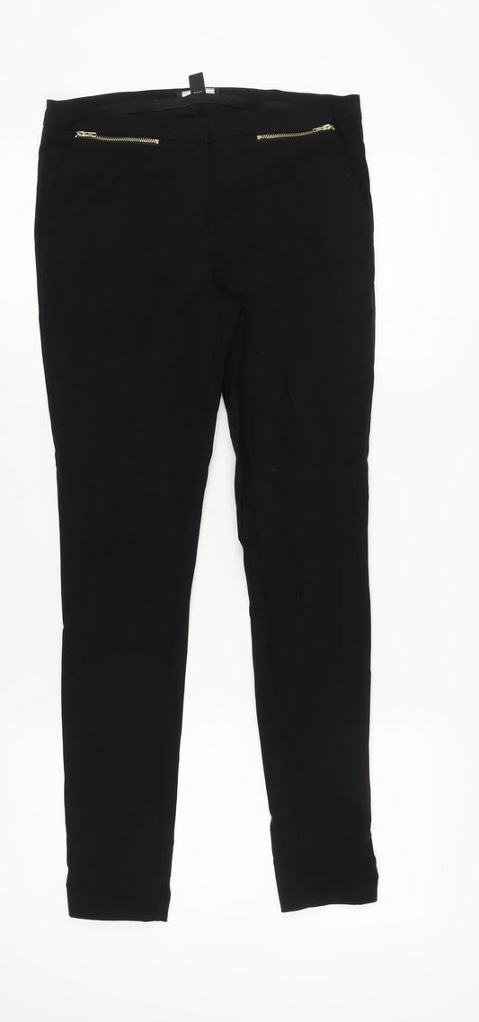 Womens UK Size 12 New Look Slim Fit Casual Black Trousers