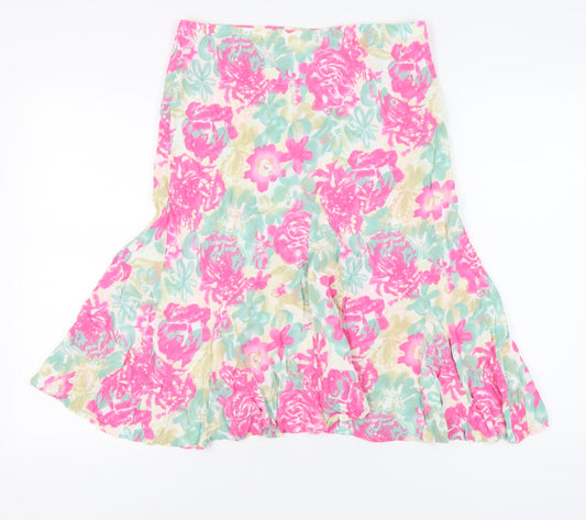 Damart Women’s Multicoloured Floral Flare Skirt, Size 12