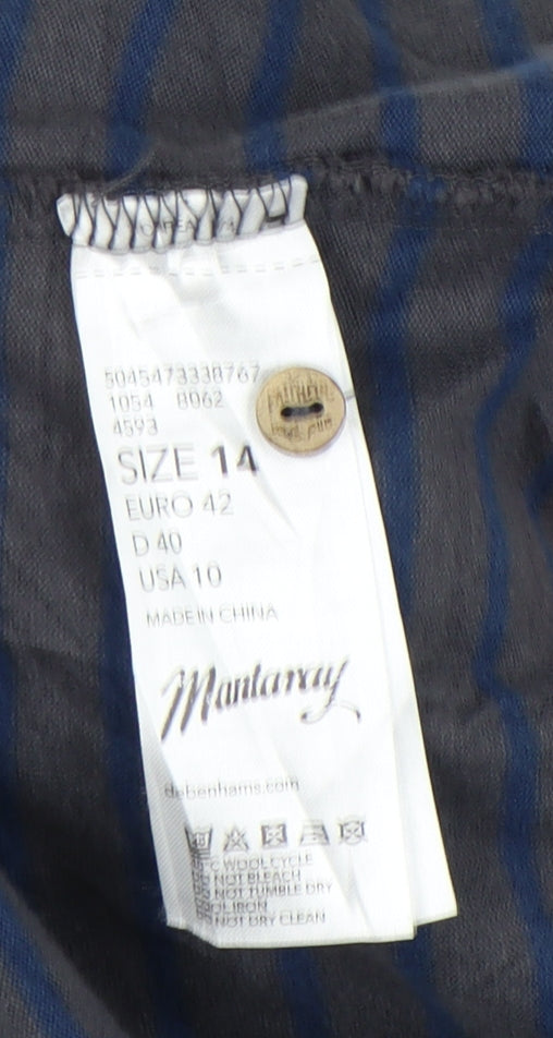 Mantaray Women's Blue Striped T-Shirt Dress Size 14