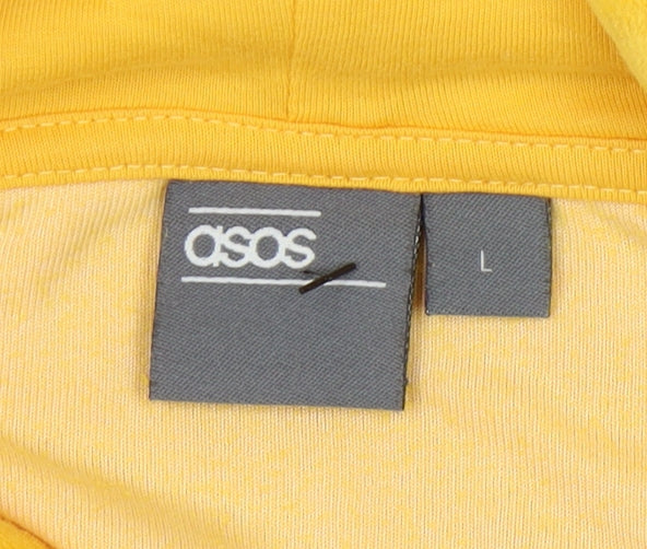 Unisex Adults UK Size L ASOS Yellow Pullover Hoodie