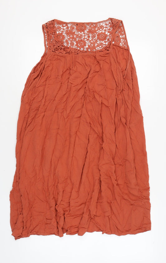 Next Women’s Orange Crochet Accented Dress Size 16