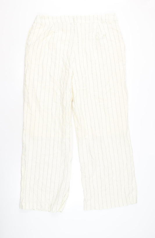 Womens UK Size 16 ET VOUS Casual Ivory Trousers