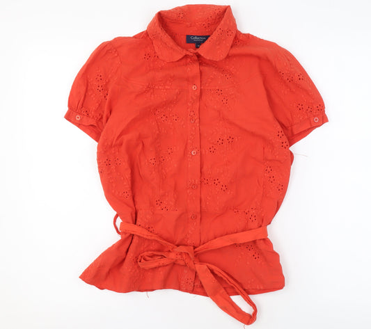 Womens UK Size 16 Debenhams Red Basic Blouse