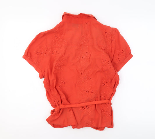 Womens UK Size 16 Debenhams Red Basic Blouse