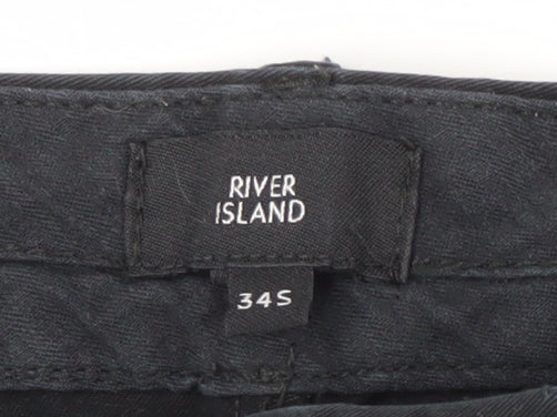 River Island Men's Black Slim Chino Trousers