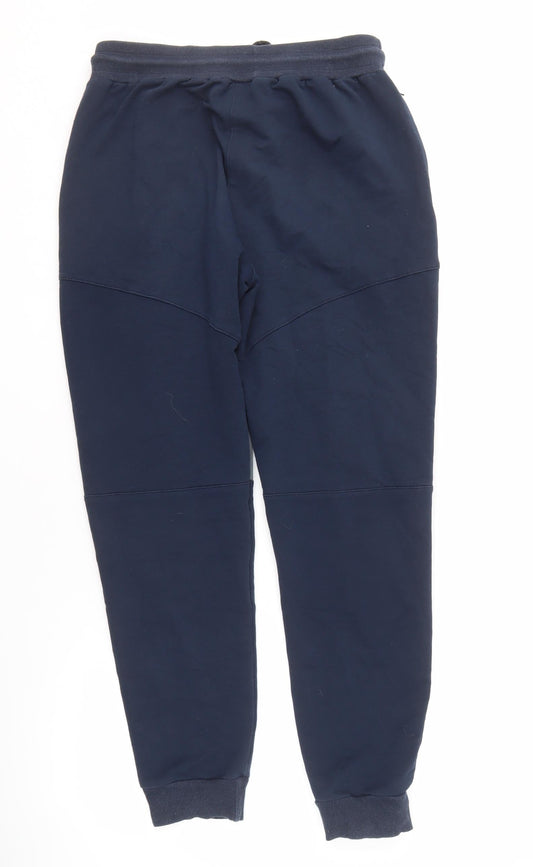 Men's Blue Jogger Trousers, M, Cotton Blend, Elastic Waist